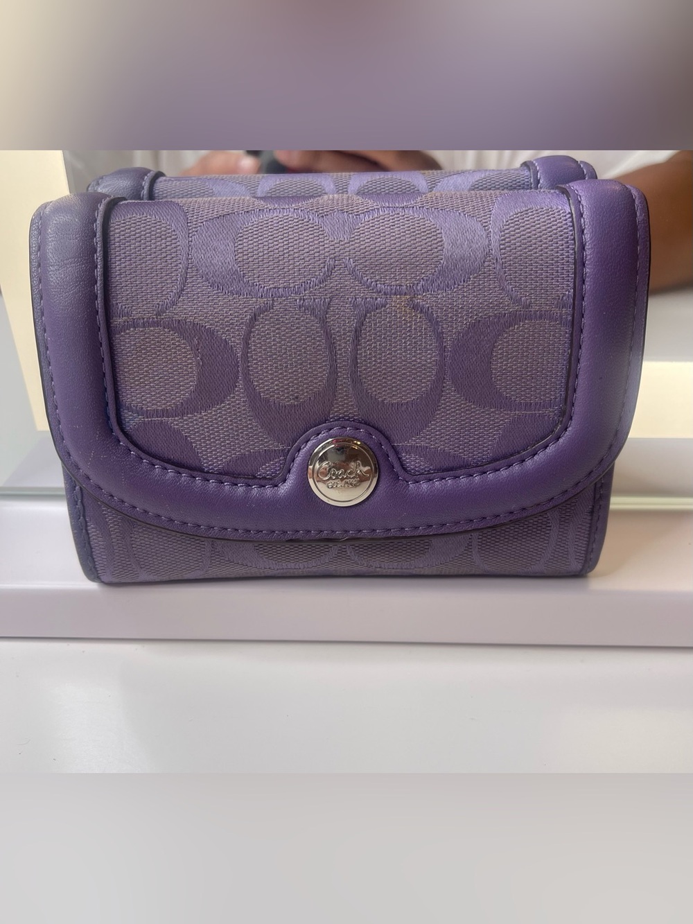 Y2K Coach Lavender Purple Signature Small Wallet